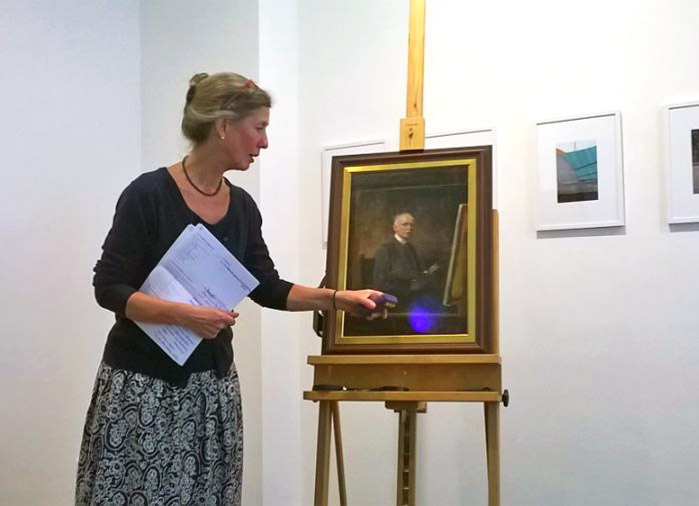 Dorothée Beckmann-Buczynski berichtet von der Restauration des Bildes von Harald Friedrich Dorothée Beckmann-Buczynski berichtet von der Restauration des Bildes von Harald Friedrich